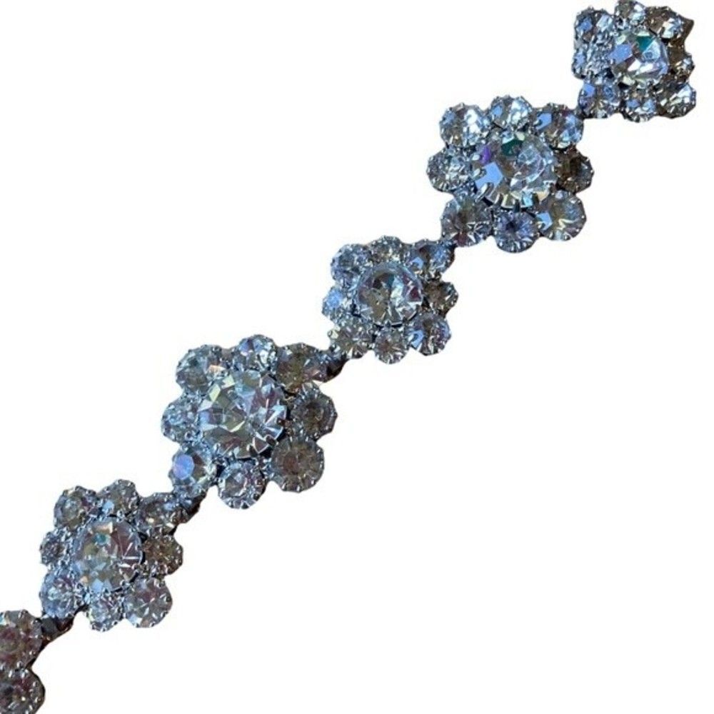 Crystal Rhinestone Marie Ferra Vintage Flower Bracelet - Picture 2 of 9